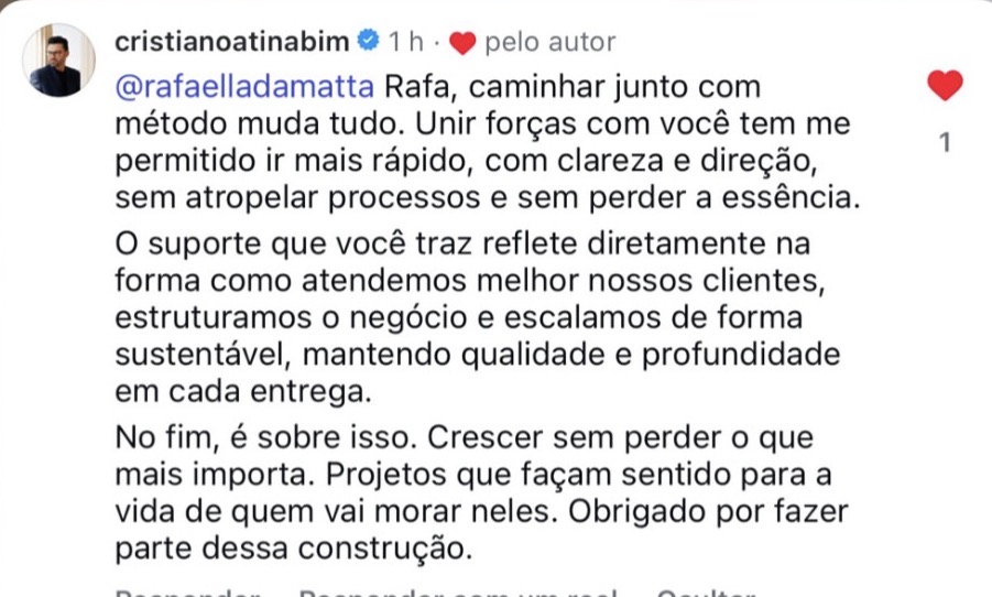 Print de feedback de mentorada MONS