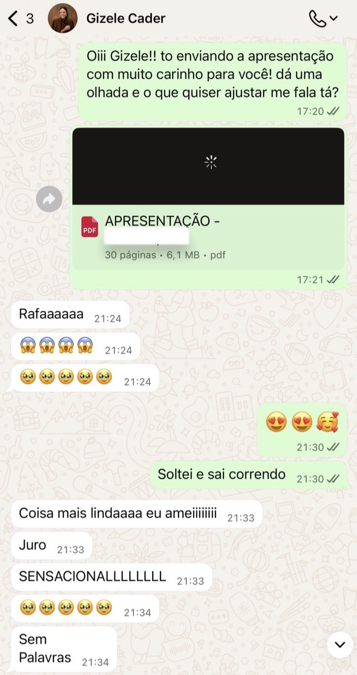 Print de feedback de mentorada MONS